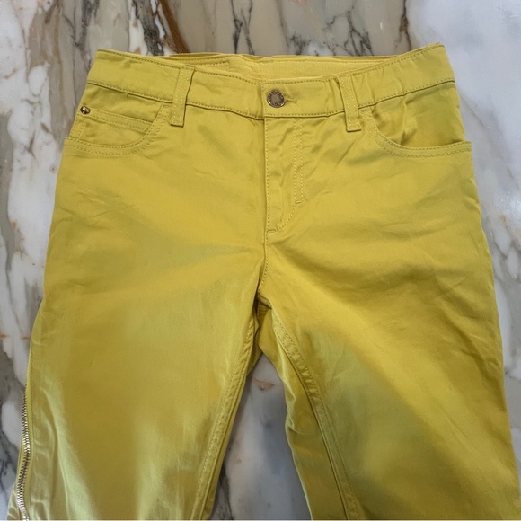 Louis Vuitton cropped ankle jeans gold side zippers Sz 0 - Picture 4 of 16